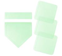 F Fityle Baseball Field Equipment Rubber Base Set With Home Plate Pitcher Plate Base Markers Throw Down Bases Flat Profile Design Suitable for Coaches Teachers Athletes Training, Luminous Green