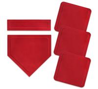 F Fityle Baseball Field Equipment Rubber Base Set With Home Plate Pitcher Plate Base Markers Throw Down Bases Flat Profile Design Suitable for Coaches Teachers Athletes Training, Red