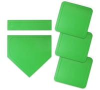 F Fityle Baseball Field Equipment Rubber Base Set With Home Plate Pitcher Plate Base Markers Throw Down Bases Flat Profile Design Suitable for Coaches Teachers Athletes Training, Green