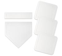 F Fityle Baseball Field Equipment Rubber Base Set With Home Plate Pitcher Plate Base Markers Throw Down Bases Flat Profile Design Suitable for Coaches Teachers Athletes Training, White