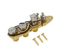 F Fityle Bass Control Panel Prewired Control Plate With 2 Volume Setup And Built In Series Parallel Switch Metal Plate And Knurled Knobs suitable for bass guitar custom build upgrade repair, Gold