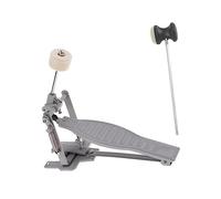F Fityle Bass Drum Pedal, Single Chain Kick Pedal with Bass Drum Beater and Solid Footboard, Suitable for Electric Drum Set or Acoustic Drum Kit, Argent