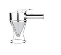 F Fityle Batter Dispenser Stainless Steel Funnel Cup With Release Top Nozzle Attachments Detachable Handle Metal Stand Controlled Pouring suitable for pancakes, 1200ml, 21mm Nozzle, Modern Simple