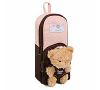 F Fityle Bear Pencil Case Backpack Pencil Pouch Stationery Organizer Pen Bag with Large Storage and Front Access Pocket Suitable for School College Dorm Office Gifting, Brown