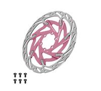 F Fityle Bike Disc Brake Rotor with Screws 160mm Replace Men Women Heat Dissipation Rotor Braking for Sports Mountain Bike, Pink