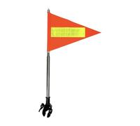 F Fityle Bike Flag High Visibility Waterproof Stainless Steel Pole, Double Sided Reflective, Golf Carts Flag for Cycling Adults