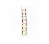 F Fityle Bird Cage Ladder Parrot Ladder Bird Perch Bird Toy With And Engaging Beads For Movement Metal Hooks For Easy Install suitable for cage interiors activity small parrots, 8-Step Ladder