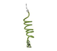 F Fityle Bird Spiral Rope Perch Cotton Colorful Birdcage Accessories 150cm Parrot Swing Perch Climbing Rope for Budgerigars Conures, green