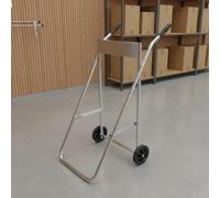 F Fityle Boat Engine Bracket Outboard Motor Stand Cart Support Rack With Stainless Steel Material Foldable Frame Rubber Wheels For Maintenance And Positioning