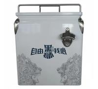F Fityle Box Insulated Ice Box Container Chest Portable Chiller With Metal Case And PP Interior Suitable for camping picnic boating days hiking backyard meals, Black Lion