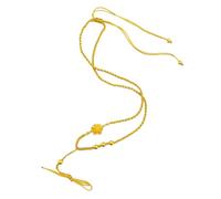 F Fityle Braided Pendant Necklace Includes Handbraided Cord Metal Pendant Gold Refined Design Symbolic Motifs Suitable for Men Women Home Decoration Gift Giving, Yellow Lotus