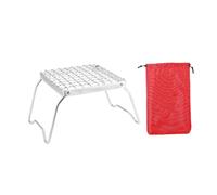 F Fityle Camp Grill Stand with Foldable Legs Portable Sturdy Folding Campfire Grill Cooking Grate for BBQ, Outdoor, Travel