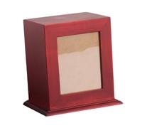 F Fityle Car Ashes Urn Memorial Case with Photo Frame Solid Wood Ashes Holder Pet Owner, Red