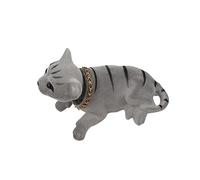 F Fityle Car Dashboard Decoration Nodding Cat Ornament Auto Accessory Decorative Cute Crafts Gift Nodding Head Kitty for Office Shelf Truck Tabletop, Gray