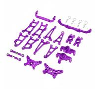 F Fityle Car Remote Control Car Upgrade Parts Set Metal Shock System Front Rear Arms Steering Cups Reduced Flex Better Handling Suitable for youth learning weekend tracks home use, Purple
