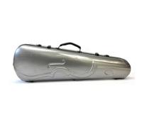 F Fityle Carbon Fiber Violin Case 4 Core Keywords With Rigid Resilient Frame And For Impact Resistance Suitable for travel performance practice storage, Silver Brushed