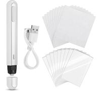F Fityle Card Flattening Pen Card Repair Tool Heating Device Preservation Tool Corner Straightener with Rechargeable and Side Button Suitable for, Blue