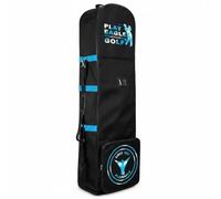 F Fityle Case Golf Carrier Bag Bag Golf With Rolling Wheel System And Structured Body In Oxford Cloth Suitable for airport security lines shuttle buses concourses, Blue