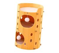 F Fityle Cat Climbing House Kitten Bed Enclosed Cozy Stable Multi Layer Scratching for Cat Family Small Meduim and Larger Cats, 2 Layer Yellow