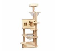 F Fityle Cat Climbing Structure Cat Furniture With Scratching Posts And Surfaces On Wide Base Suitable for indoor play areas cat rooms, Wood, Luxury Space Capsule K6