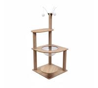 F Fityle Cat Climbing Structure Cat Furniture With Scratching Posts And Surfaces On Wide Base Suitable for indoor play areas cat rooms, Wood, Jumping Platform Space Capsule K1