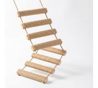 F Fityle Cat Climbing Structure Crafted From Solid Wood With Sisal Rope Ladder and Bridge Tracks Modular Expansion Scratching Panel interactive play suitable, 0.5m Solid Wood Soft-Padded Rope Ladder