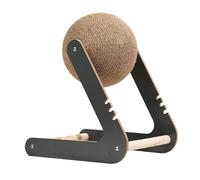 F Fityle Cat Scratcher Toy Scratching Ball Decor Plaything Funny Exercise Wheel Furniture Protection for Kitten Balcony Gift Patio, Black and M