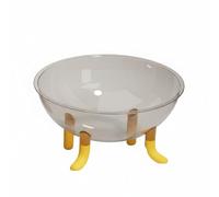 F Fityle Cat Sleeping Nest Capsule Cat Bed Transparent PET Material Spacious Bowl Shape Elevated Four-Legged Structure Modern Minimalist Style Suitable for Living Room, Yellow