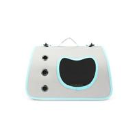 F Fityle Cat Travel Carrier Structured Pet Carrier Bag With Cat Head Window And Ventilation Openings For Secure Enclosure During Trips Suitable For Health Checkups, Blue