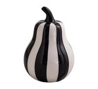 F Fityle Ceramic Fruit Figurine Black and White Striped Desk Table Centerpiece Home Decor Decorative Sculpture Art Statue for Cabinet, Pear 15.5x10cm