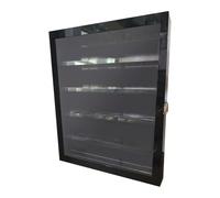 F Fityle Challenge Display Case,Shadow Box Display Stand Wall Cabinet Rack Chips Holder for Brooch Living Room Collectibles, Thickened Black