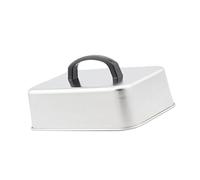 F Fityle Cheese Melting Dome Burger Cover Rectangular Steaming Lid Universal Basting Cover Stainless Steel for Barbecue Teppanyaki, 22.2x14.6x6.6cm