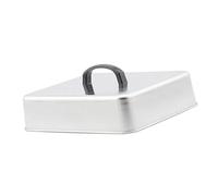 F Fityle Cheese Melting Dome Burger Cover Rectangular Steaming Lid Universal Basting Cover Stainless Steel for Barbecue Teppanyaki, 22.4x18.4x6.6cm