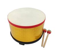 F Fityle Children Percussion Drum Hand With Mallets Wood Body For Beginner Practice Group Lessons Performance Training, Golden Laser Pattern