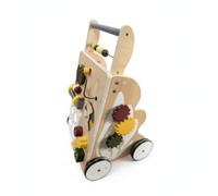 F Fityle Children Wooden Push Assistant with Bead Maze Shape Sorter Color Wheel Roller Panel Basswood Plywood Build for Walking Support Suitable for Young Children Motor Skill Development Indoor use