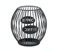 F Fityle Coffee Shelf Pod Holder Capsule Basket Countertop Organizer Storage Bin Metal Rust Resistant Iron Frame Nordic Lantern Touch suitable for lobby , Black , S