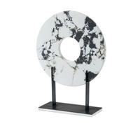 F Fityle Contemporary Home Decorative Sculpture Crafted From Metal And Mineral With A Smooth Marbled Finish And Round Silhouette Suitable For Entryway Console Decor, Large 28 X 10 X 38 Cm