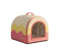 F Fityle Cooling Shelter Portable Pet House Cabin Enclosure With Zipper Door Insulated Oxford Cover Aluminum Foil Lining Ice Pack Compatible Suitable for, Guava Pink, L