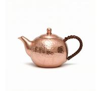 F Fityle Copper Vessel Teapot Kettle Pot Pitcher Pure Copper Compact Design Long Angled Spout and Lid Suitable for Tea Ceremony Intimate Gatherings Home, 260ml, Original Copper Teapot