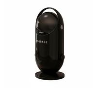 F Fityle Covered Trash Bin with Unique Double Door High Capacity Standing Waste Can Mobile Garbage Bin on Wheels Odor Sealing Lid Suitable for Living Room Kitchen Home, Black, Without Wheels