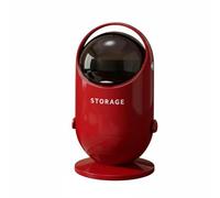 F Fityle Covered Trash Bin with Unique Double Door High Capacity Standing Waste Can Mobile Garbage Bin on Wheels Odor Sealing Lid Suitable for Living Room Kitchen Home, Wine Red, Without Wheels