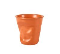 F Fityle Creative Coffee Mug Textured Ceramic Cup Pleated Ribbed Exterior Tapered Glazed Surface Multi Use Drinkware for Desserts Suitable for Breakfast Table, Orange