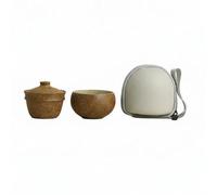 F Fityle Cup Portable Ceramic Tea Set Teapot Cup Drinkware with Built in Strainer Stackable Design with Case Suitable for Camping, White, White, Portable Tea Set with PV Bag