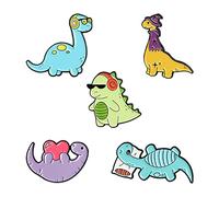 F Fityle Cute Dinosaur Lapel Brooch Pins Cartoon Animal Brooches Pin Badges for Clothes Jackets Hats Clothes Decoration 5 Pack