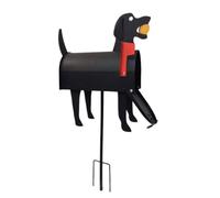 F Fityle Decorative Mailbox Animal Silhouette Iron Post Holder Outdoor Stake Metal Structure Suitable for Yard Display Lawn Decoration Farm Entrance, 30 30 12, Dog Mailbox