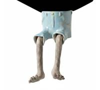F Fityle Decorative Planter Human Legs Flower Pot Resin Sculpture Quirky Style Conversation-Starter Suitable for shelf desk windowsill home decoration, 15CM, Light Blue Denim Shorts