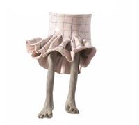 F Fityle Decorative Planter Human Legs Flower Pot Resin Sculpture Quirky Style Conversation-Starter Suitable for shelf desk windowsill home decoration, 15CM, Pink Grid Skirt