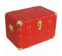 F Fityle Decorative Storage Chest with Sturdy Frame and Gold Tone Corner Protectors for Storing Jewelry Clothing Household Items in Bedrooms Living Rooms Closets Display Areas, Red