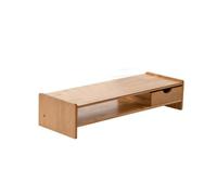 F Fityle Desktop Riser Stand Shelf Organizer Stand Computer Riser Desk Shelf Bamboo Surface for Compact Desks and Organized Storage suitable for office work, Single Drawer Monitor Stand