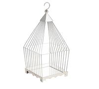 F Fityle Dessert Display Stand Birdcage Cake Stand Pastry Rack Buffet Riser With Elevated Display And Organized Presentation In Stainless Steel Suitable for , Diamond Bird Cage Two-Layer Silver